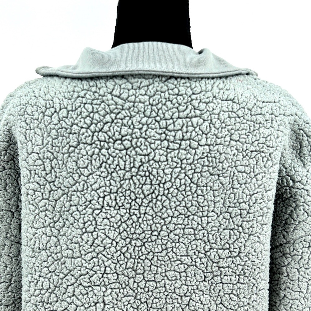 Backcountry Sherpa Fleece Quarter Zip Pullover Sage Gray Medium Gorpcore Cozy - Picture 5 of 8